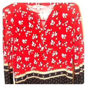 3/$12⭐️ Unique multi-patterned super cute LOFT top